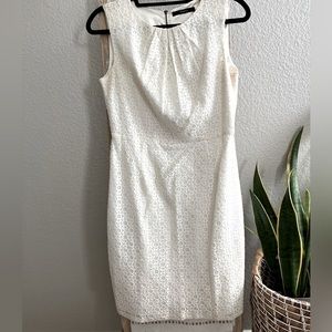 White embroidered TAHARI dress